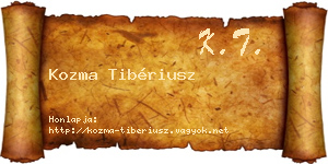 Kozma Tibériusz névjegykártya